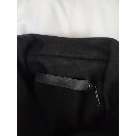 LAMB By Gwen Stefani RARE Black Leather Wool Sz 8 Hooded Womens Coat Jacket #CB2 - Picture 10 of 10